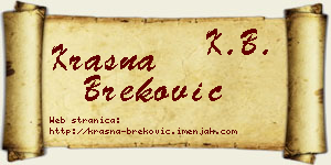 Krasna Breković vizit kartica